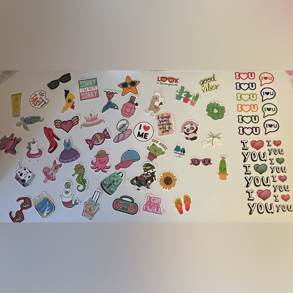 Pack of 45 cute summer stickers with two other 💗 sticker sheets!
